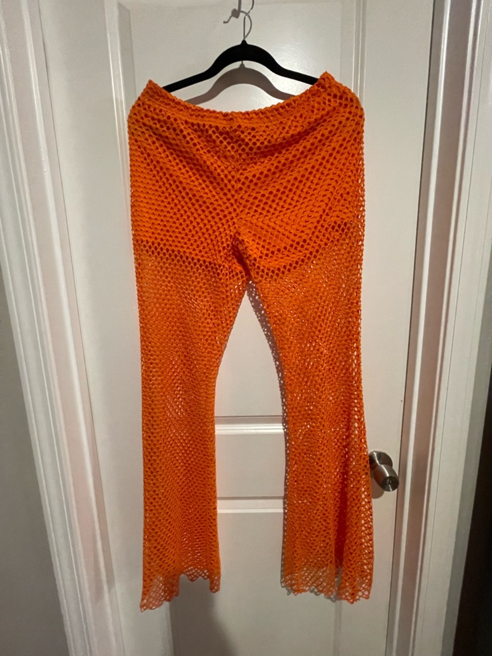 Orange Crochet Swim Coverup Pants